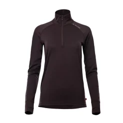 ACLIMA LightWool 180 Polo w/zip, dame (Chocolate Plum) Sale