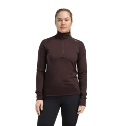 ACLIMA LightWool 180 Polo w/zip, dame (Chocolate Plum) Sale