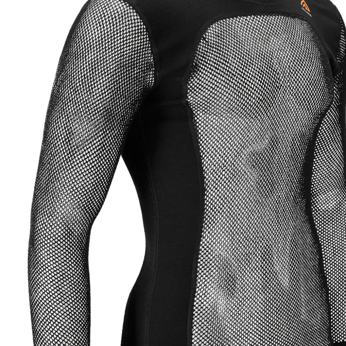ACLIMA WoolNet Crewneck netundertrøje, herre (Jet Black)