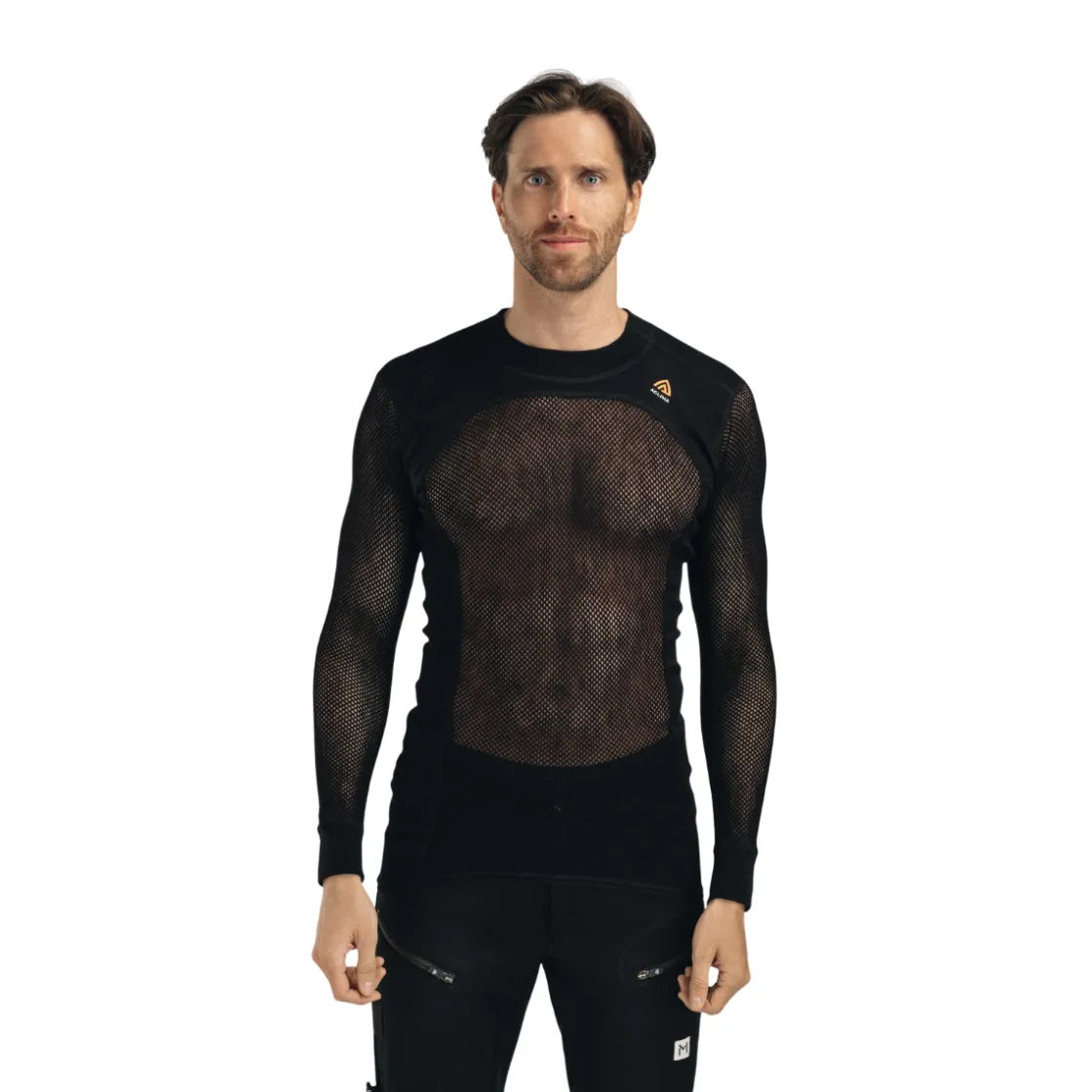 ACLIMA WoolNet Crewneck netundertrøje, herre (Jet Black)