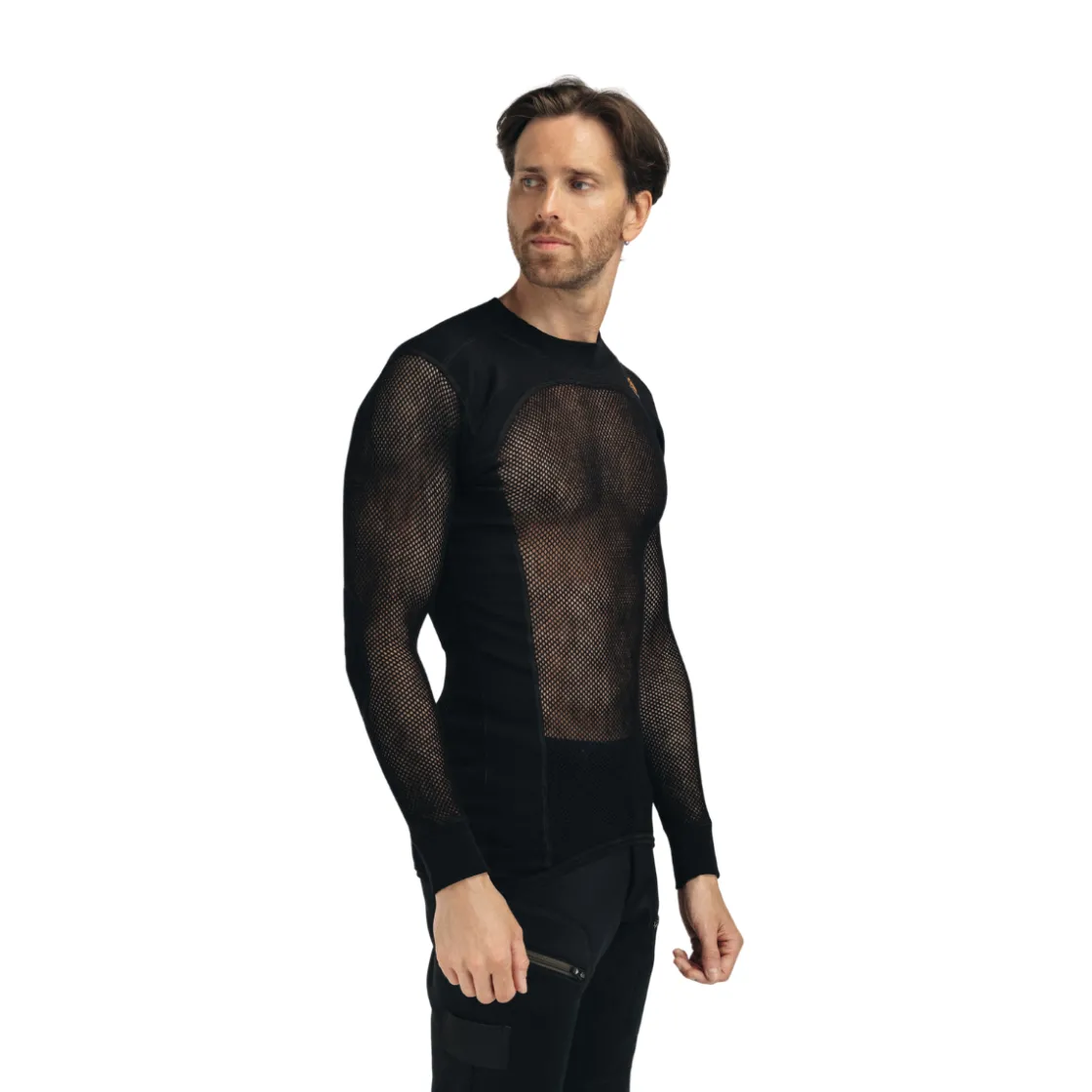 ACLIMA WoolNet Crewneck netundertrøje, herre (Jet Black)