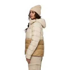 COTOPAXI Fuego Max Down Hooded Dunjakke, dame (Cream and Khaki) Outlet