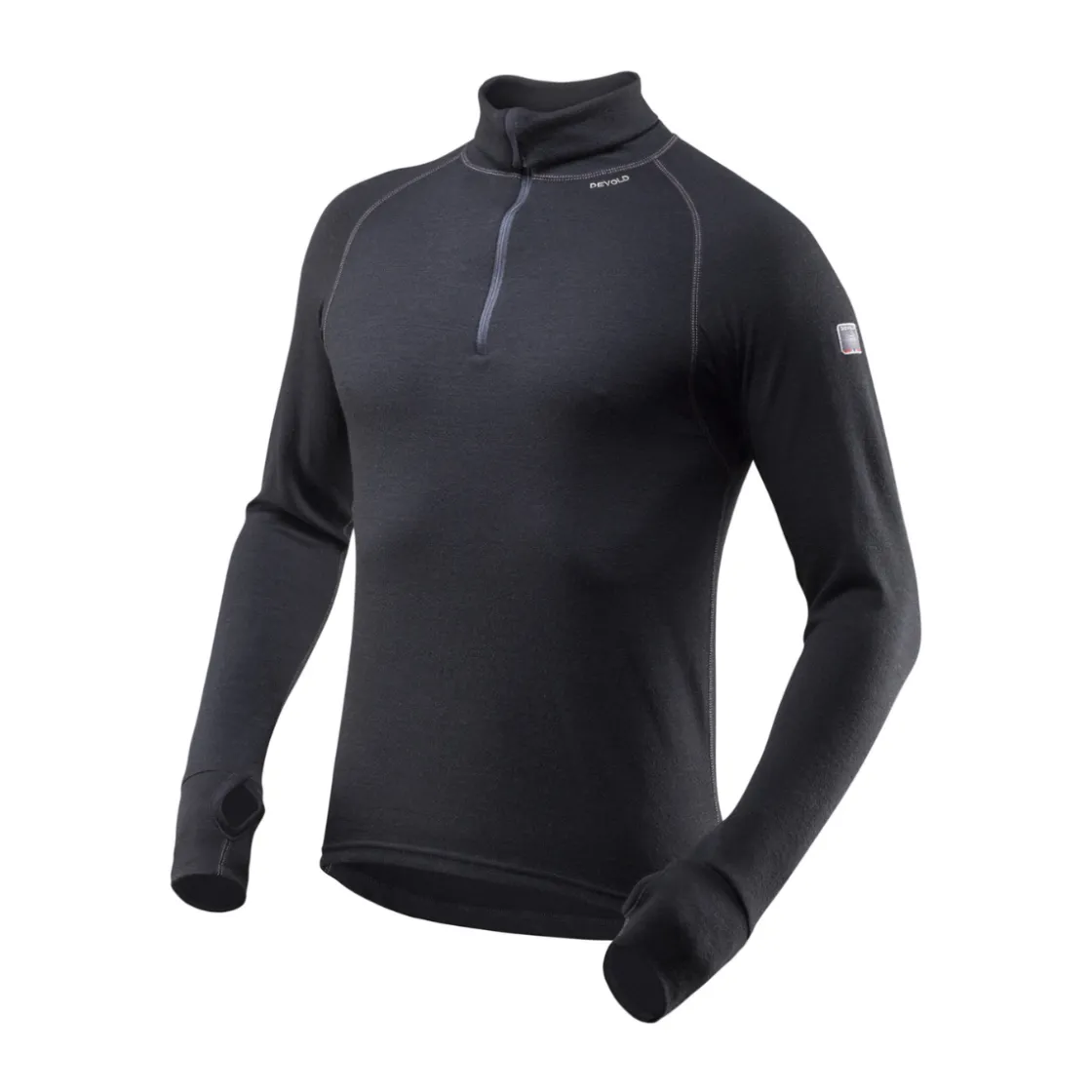 DEVOLD Expedition Merino 235 Zip Neck trøje, herre (Black) Best