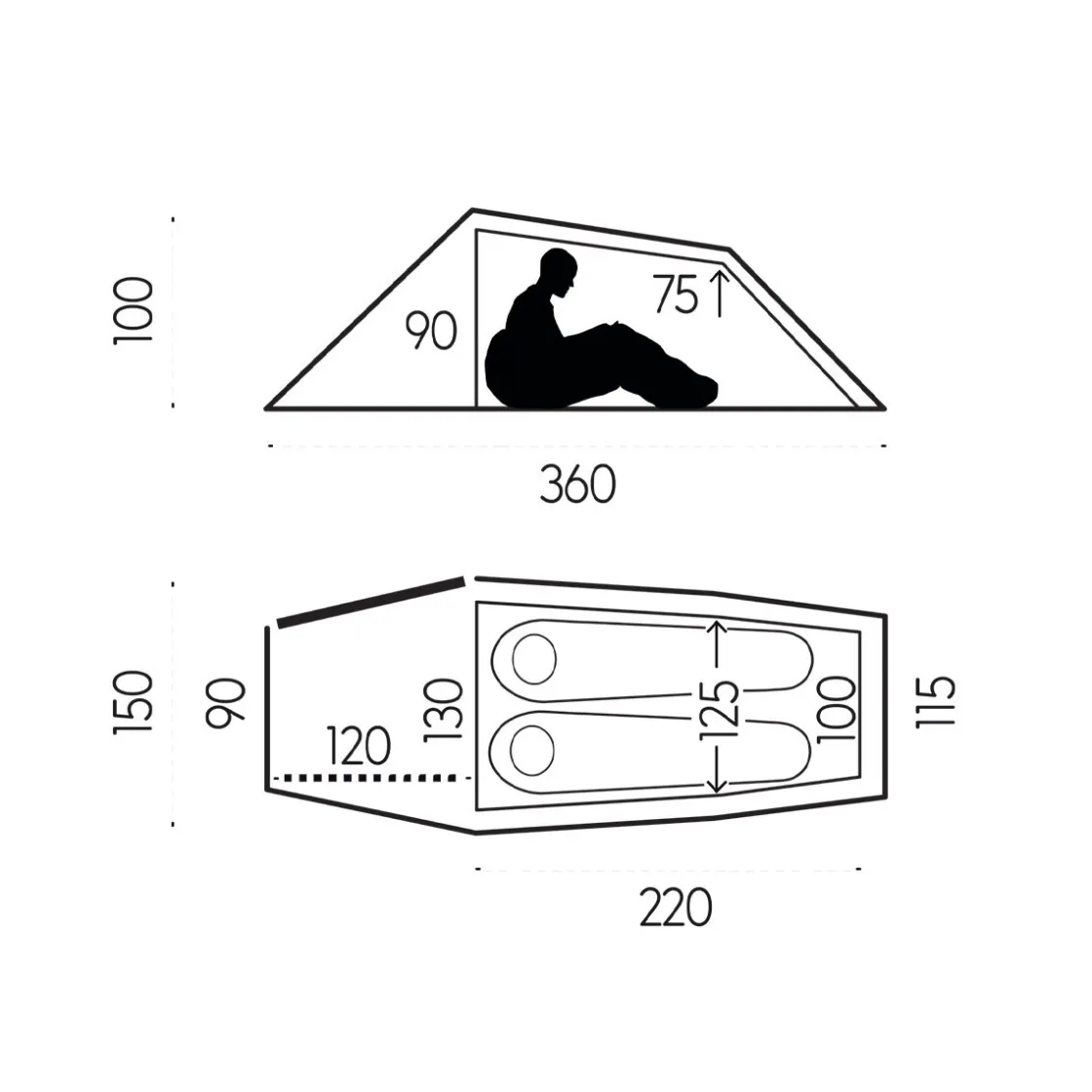 FJÄLLRÄVEN Fjällräven Abisko Lite 2 tunneltelt, 2 personer (Sand) New