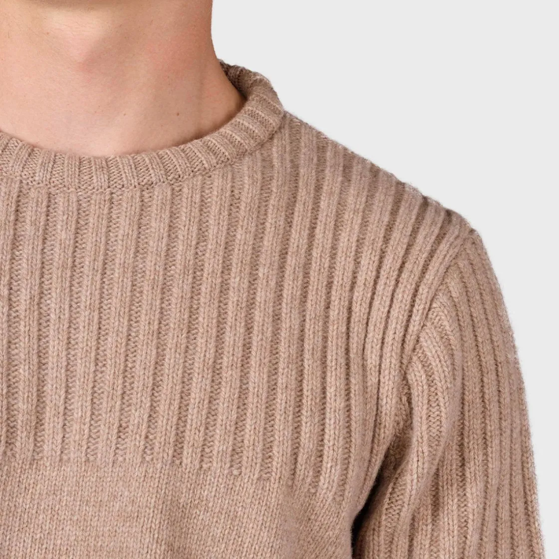 KLITMØLLER COLLECTIV Klitmøller Collective Søren Knit sweater, herre (Sand) New