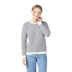 KLITMØLLER COLLECTIV Klitmøller Elaine Knit Sweater, dame (Cream Navy) Sale