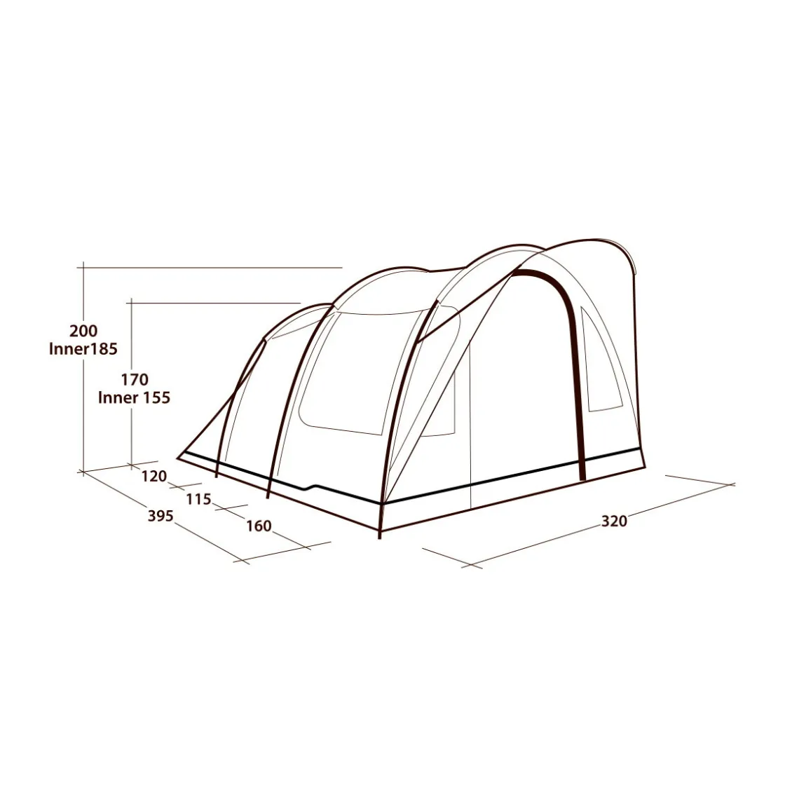 OUTWELL Sky 5 campingtelt 5 personer (Blue) Outlet