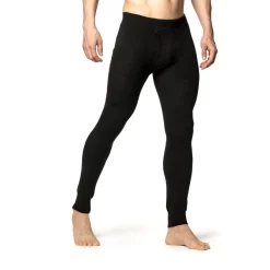 WOOLPOWER Long Johns w/Fly 200 uldunderbukser, herre (Black) Clearance