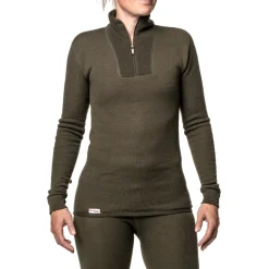 WOOLPOWER Zip Turtleneck 200 uldundertrøje, unisex (Pine Green) Outlet